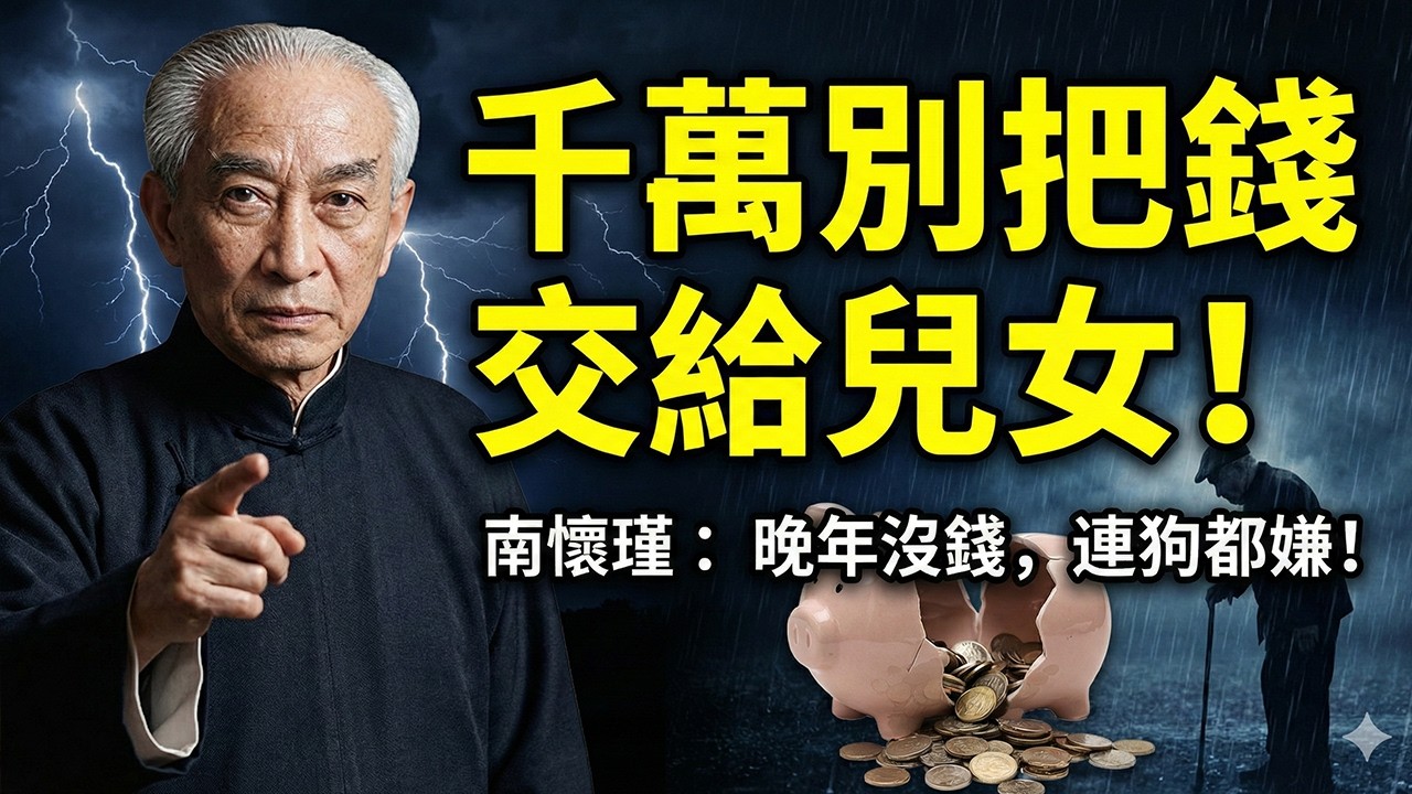 南懷瑾：千萬別把錢交給兒女！晚年最大的死穴是沒錢！這3把鑰匙弄丟了，連狗都嫌！#南懷瑾 #南師 #國學智慧 #老年生活 #退休規劃 #因果 #養生 #家庭教育 #林則徐 #佛法 #晚年福報 #靜坐