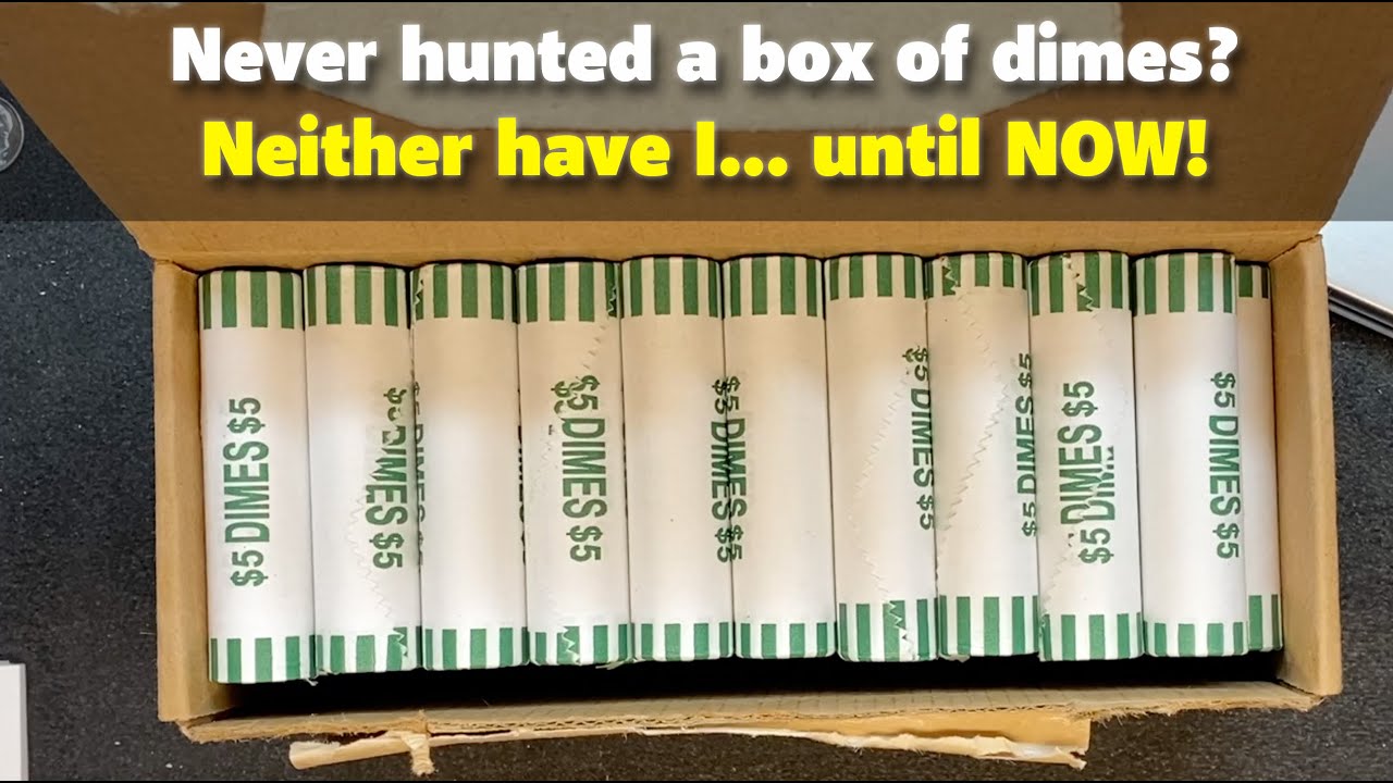 Coin Roll Hunting my first bank box of Dimes