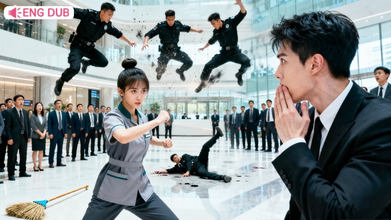CEO’s Bodyguards All Beaten—Cleaner Steps Up, She’s a Kung Fu Master! CEO Falls for Her!#drama