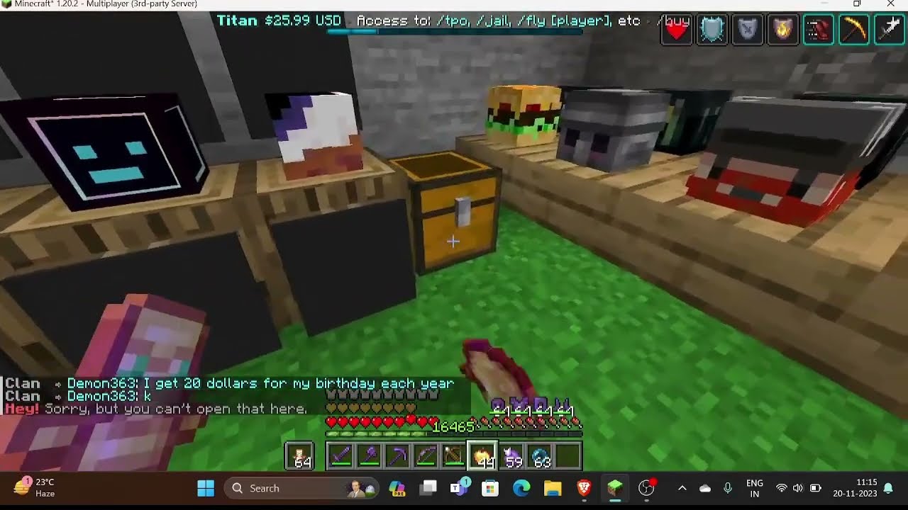 King rank player abusing on mineberry op survival 2
