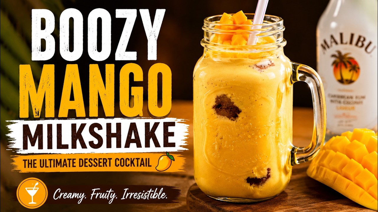 Boozy Mango Milkshake | Spiked Mango Shake | Adi's Cocktails