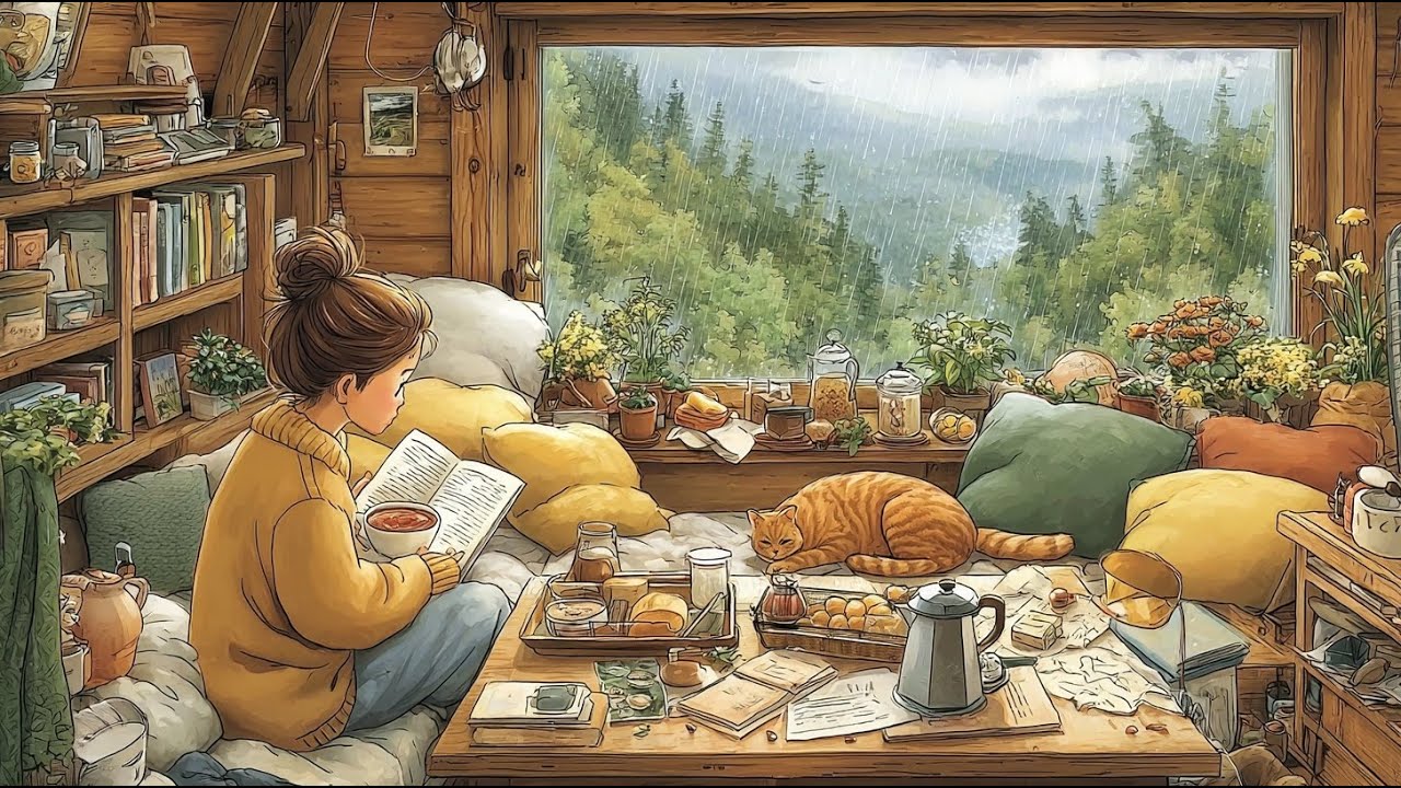 Living Alone in a Raining Day | Ghibli Silent Days ASMR