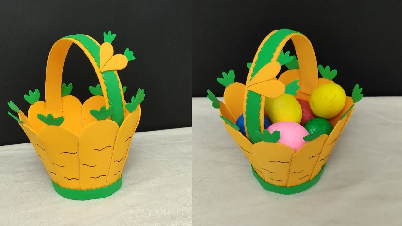 طريقة عمل سلة بيض شم النسيم - أعمال يدوية من الفوم - أفكار لشم النسيم-Easter basket ideas