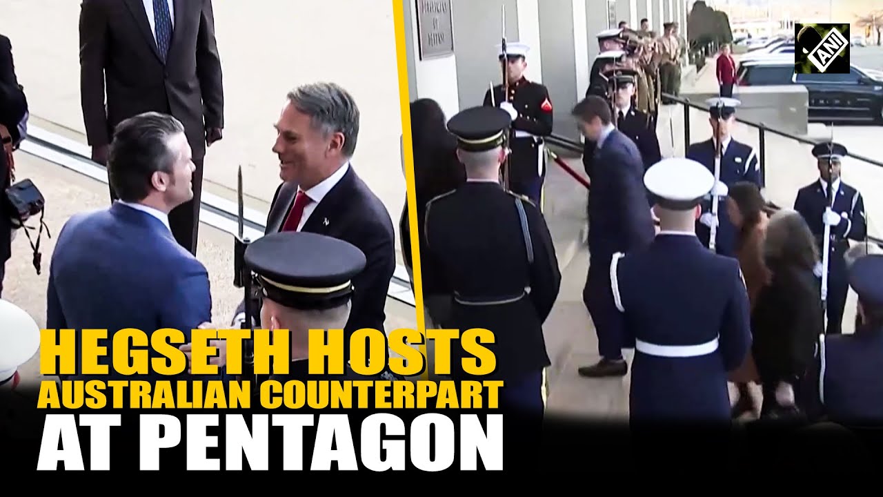 Hegseth hosts honour cordon for his Australian Counterpart Richard Marles at Pentagon