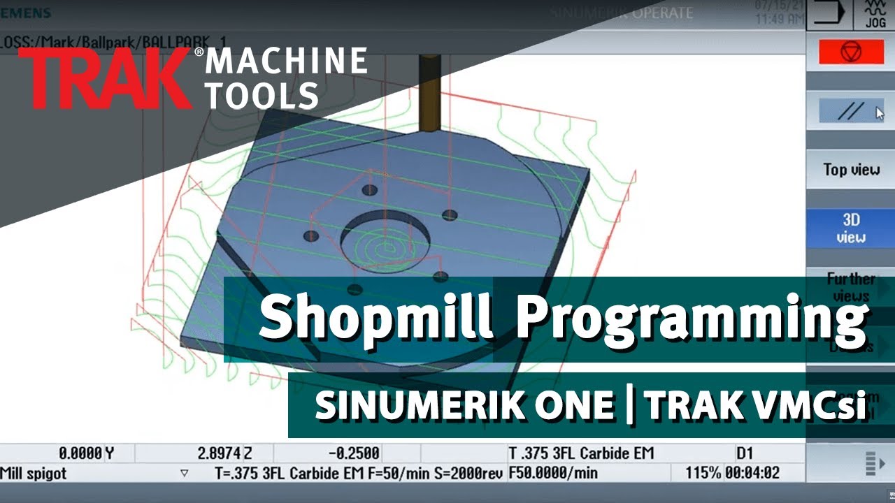 Shopmill Conversational Programming with the SINUMERIK ONE and TRAK VMCsi