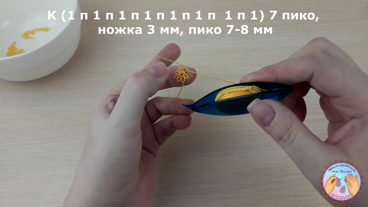 серьги мимоза фриволите для начинающих