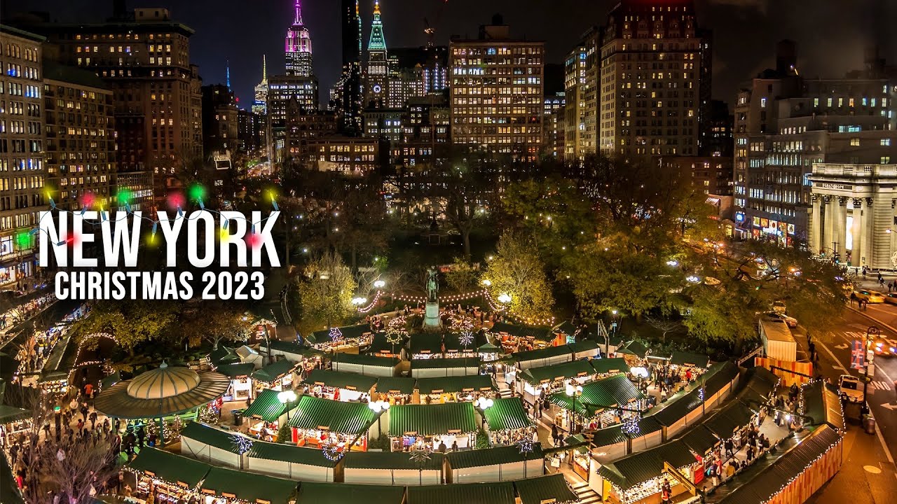 New York City Christmas Market 4K NYC Night Walk Christmas ✨ Union Square Holiday Market 2023 ✨