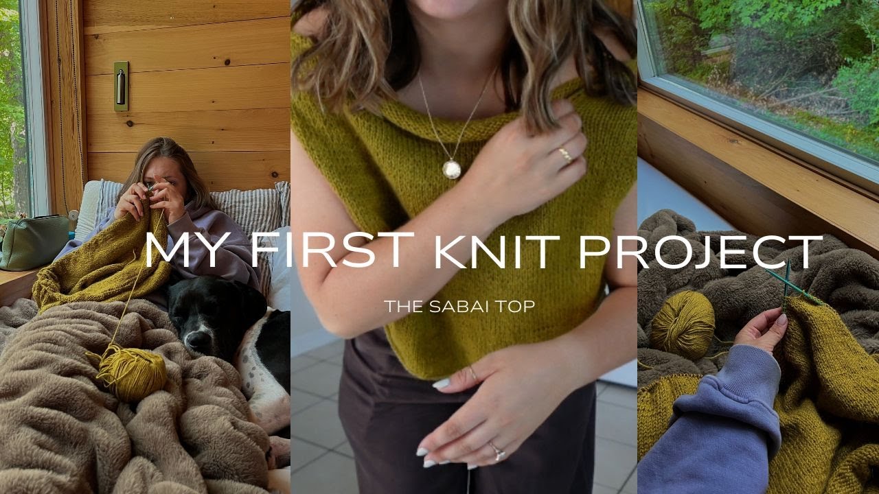 My first knit project | The Sabai Top, learning to knit, beginner knitting, knitting vlog, crafty