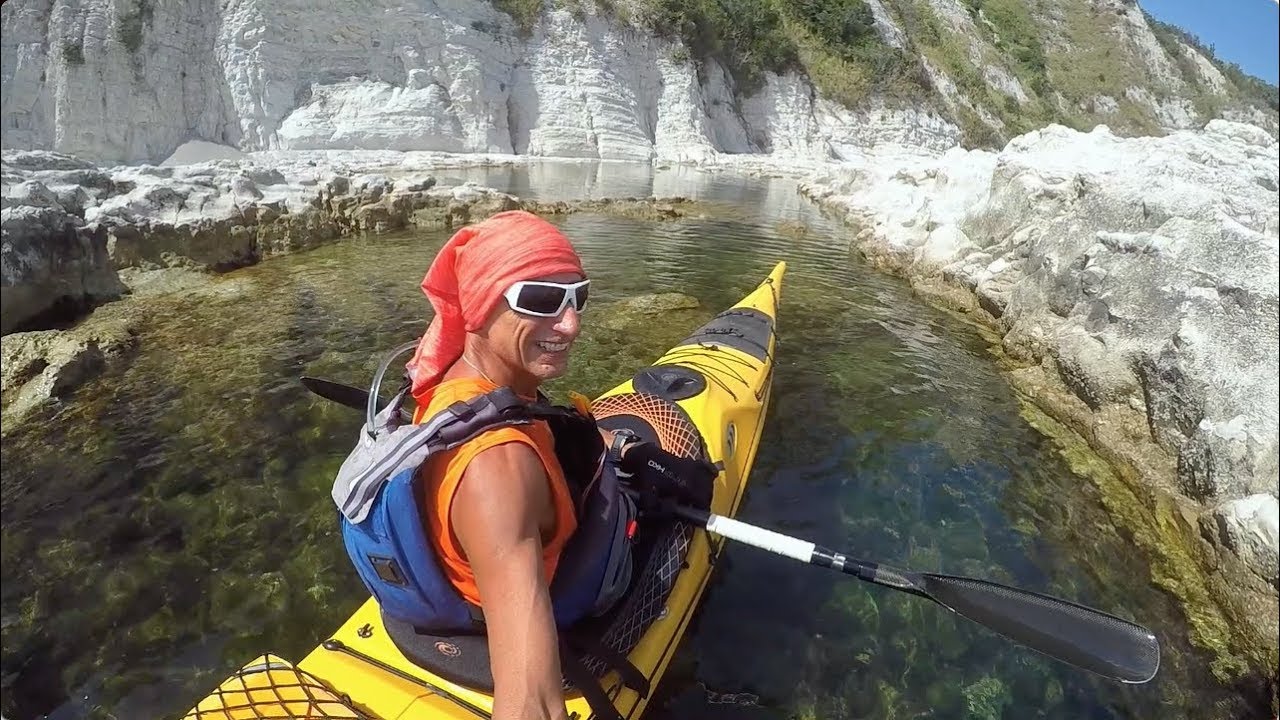 Luca in kayak alla Scalaccia (1) andata - 2.8.2017
