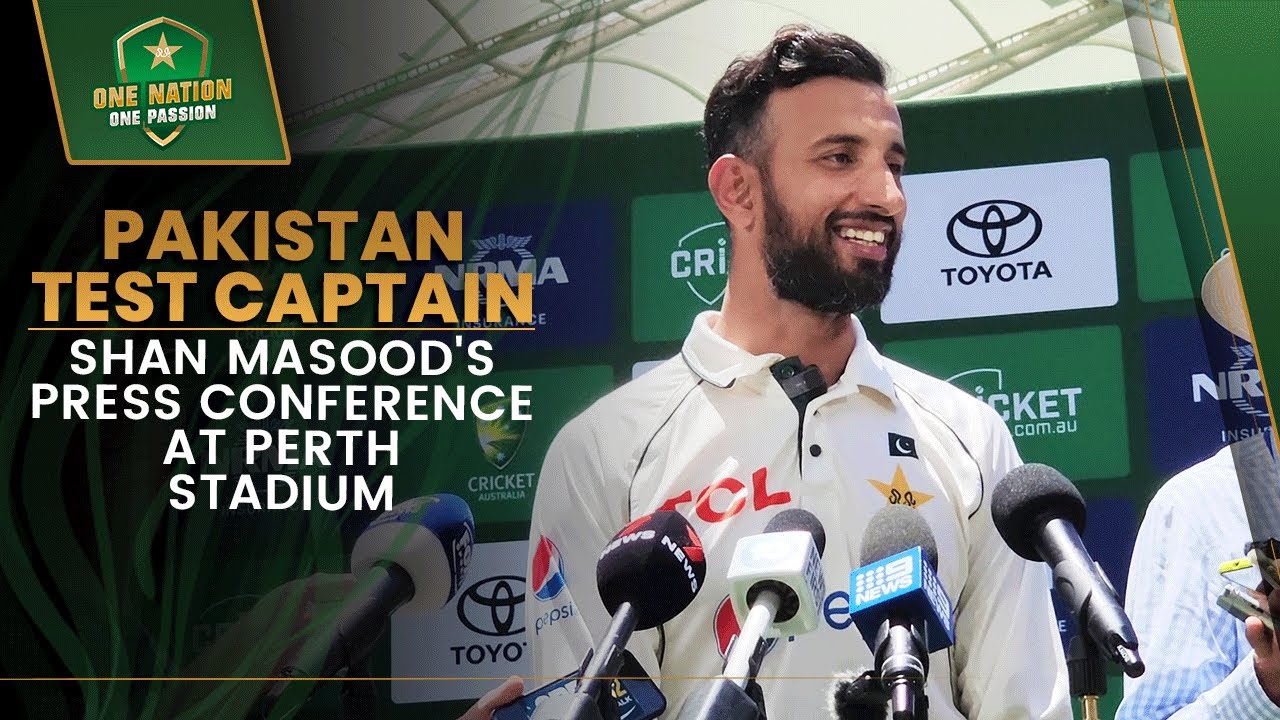 Pakistan Test captain Shan Masood's press conference at Perth Stadium