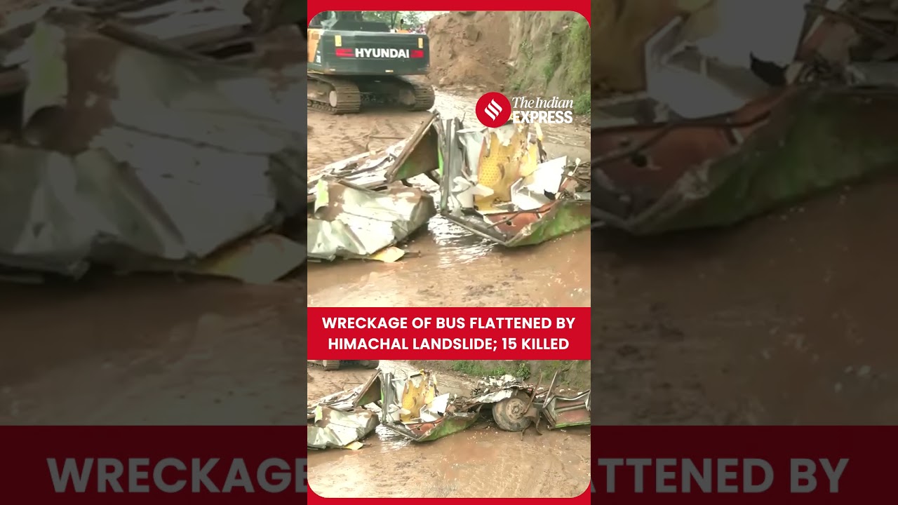 Tragedy in Himachal: Wreckage of Bus Crushed in Massive Bilaspur Landslide; 15 Dead