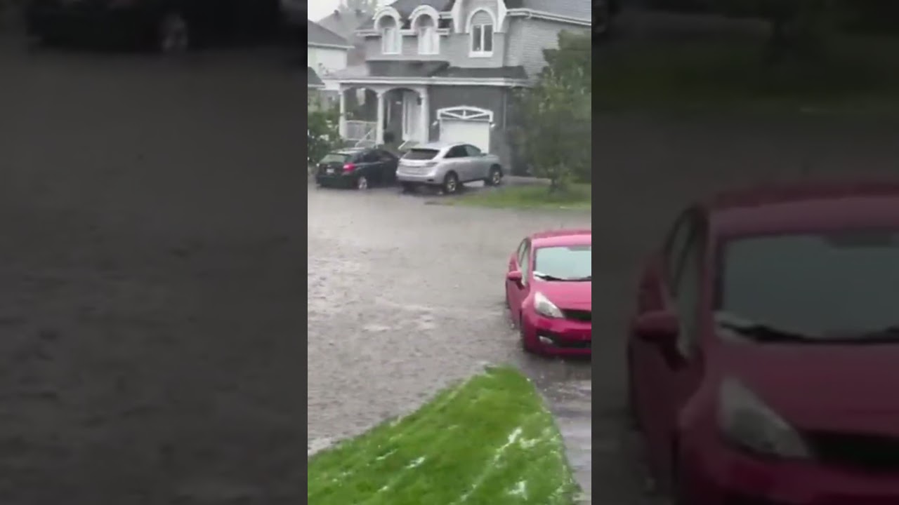 🔴😱 Strong thunderstorms produce flooding in Montreal ! Canada