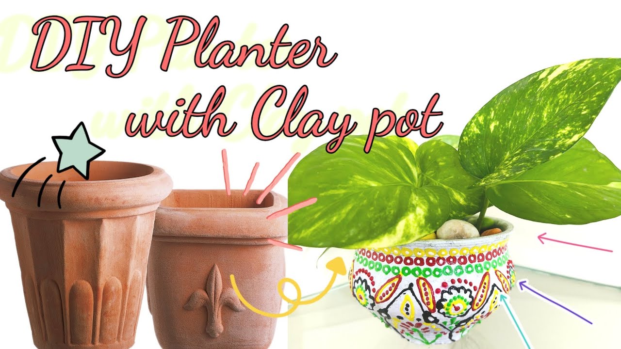 DIY Planter🌱 making using old clay pot /