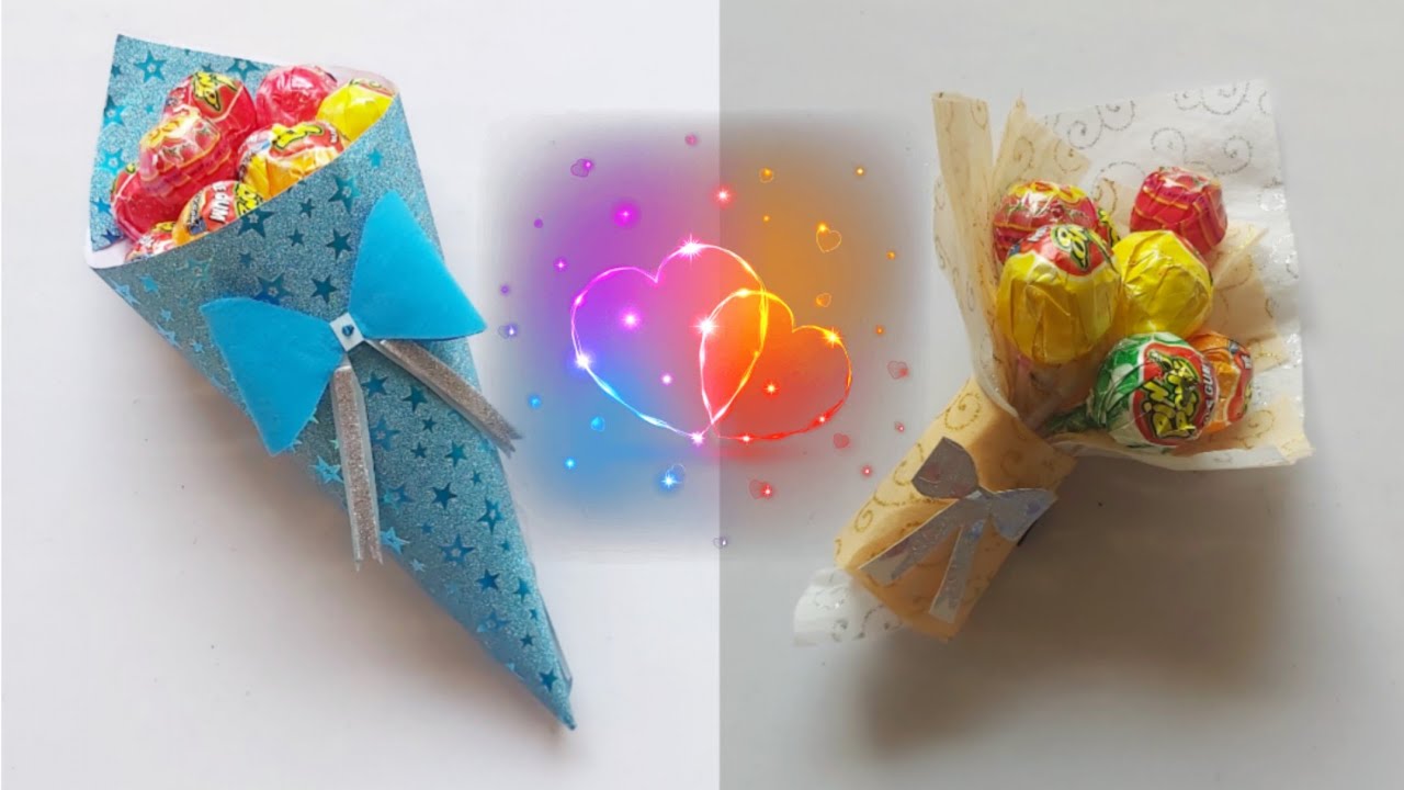 🍭🎁🎀💐2 DIY Paper Lollipops Bouquet for Special day Gift idea | 🍭💐 Lollipops Bouquet tutorial