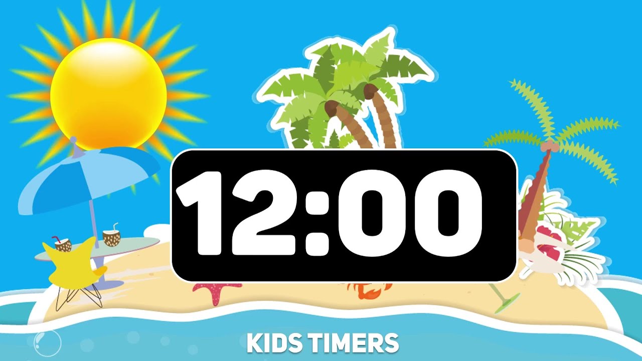 12 Minutes of Summer Fun! ☀️ Beach Countdown Timer with Music for Kids
