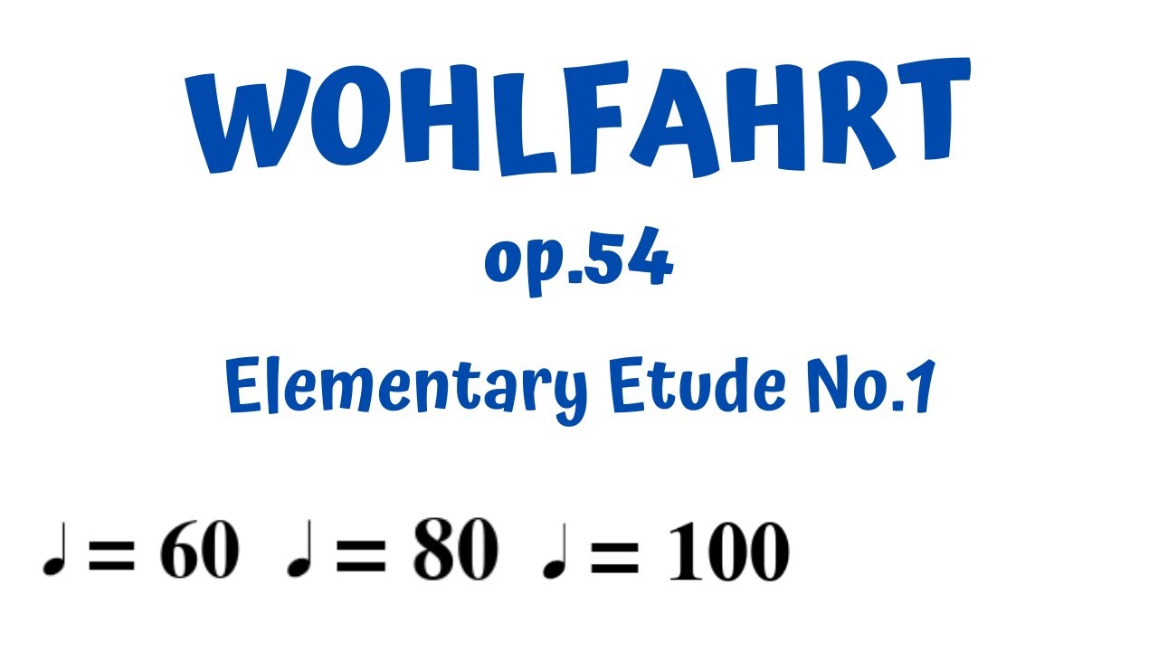 WOHLFAHRT op.54 - Etude No.1 - SLOW (60), MEDIUM (80), FASTER (100) - PLAY ALONG with MUSIC SHEET