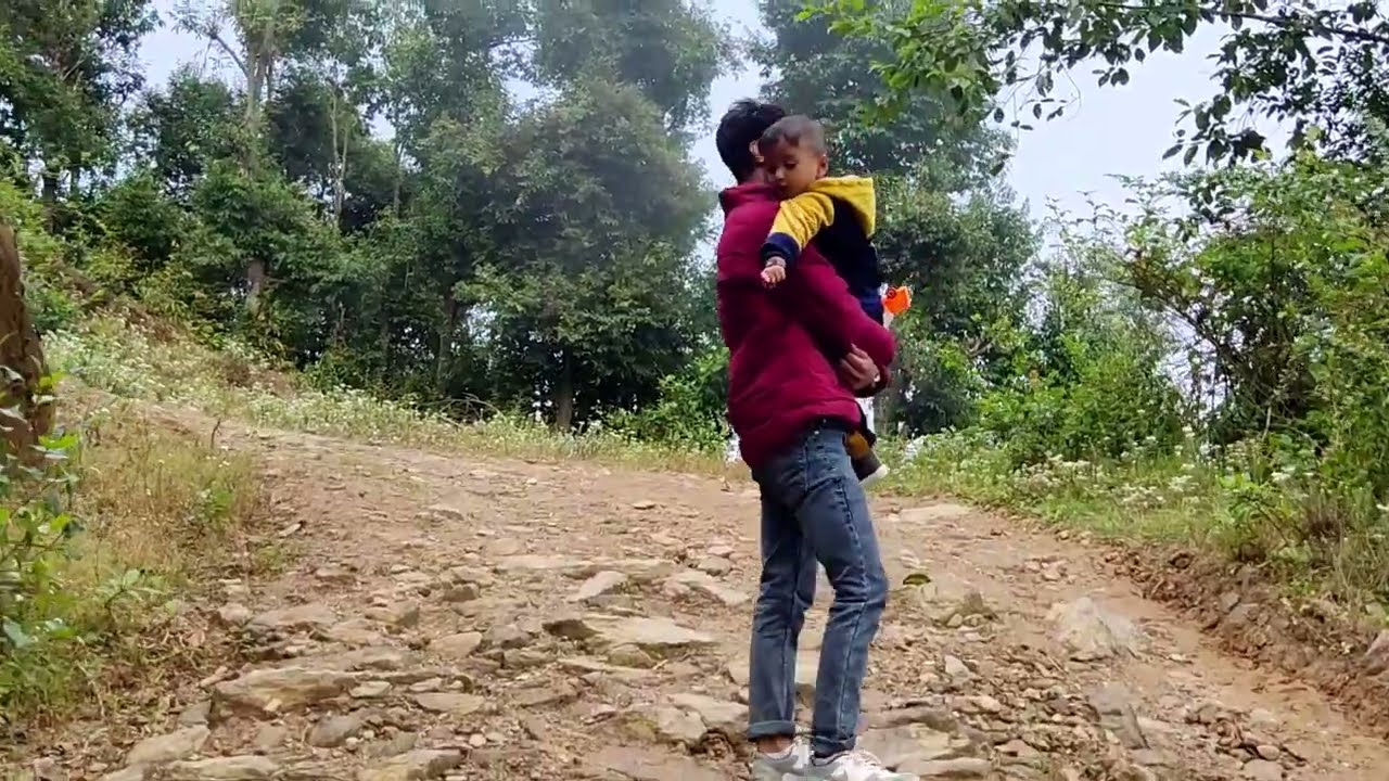 A Difficult Walk on a Mountain Road, Mountain Road is Very Difficult to Walk