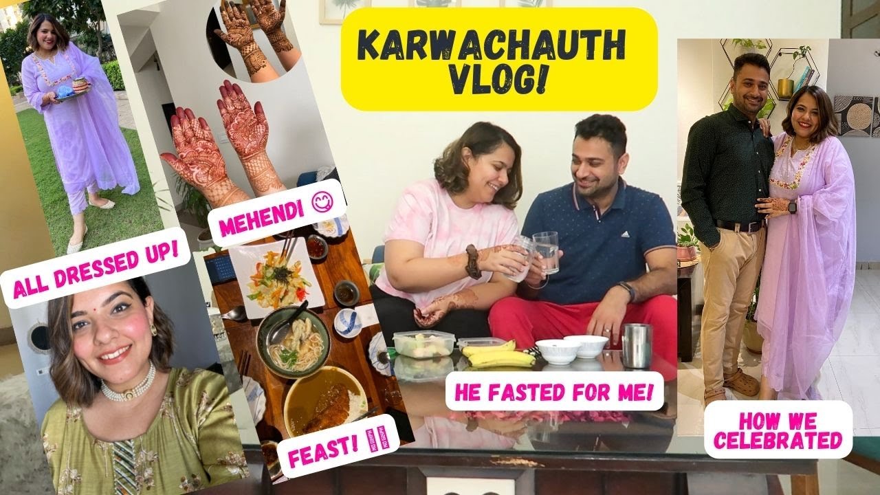 Karwachauth Vlog (2022)! Mehendi Time, Woke Up Late in the Morning, He Fasted For Me, Cold Coffee 😍