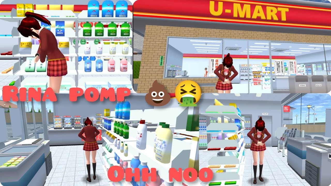 RINA POMP IN THE U MART SAKURA SCHOOL SIMULATOR IN THE SAKURA SCHOOL SIMULATOR 