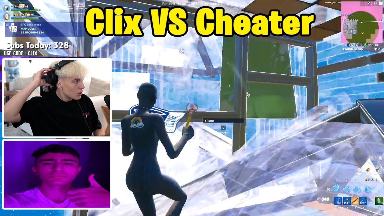Clix VS Cheater 2v2 TOXIC Fights w/ Pxlarized!