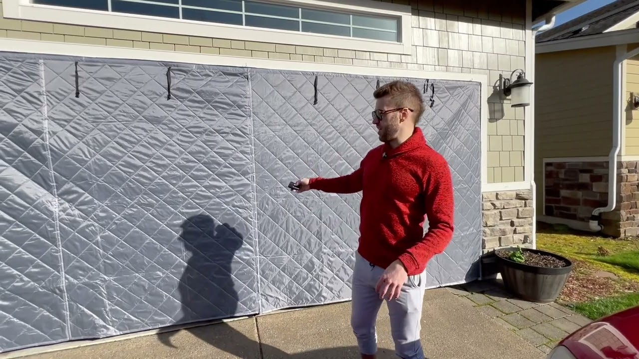 Winter Magnetic Thermal-Garage Door Screen-Door-Curtain - Insulated -Soundproof -16 * 7Ft