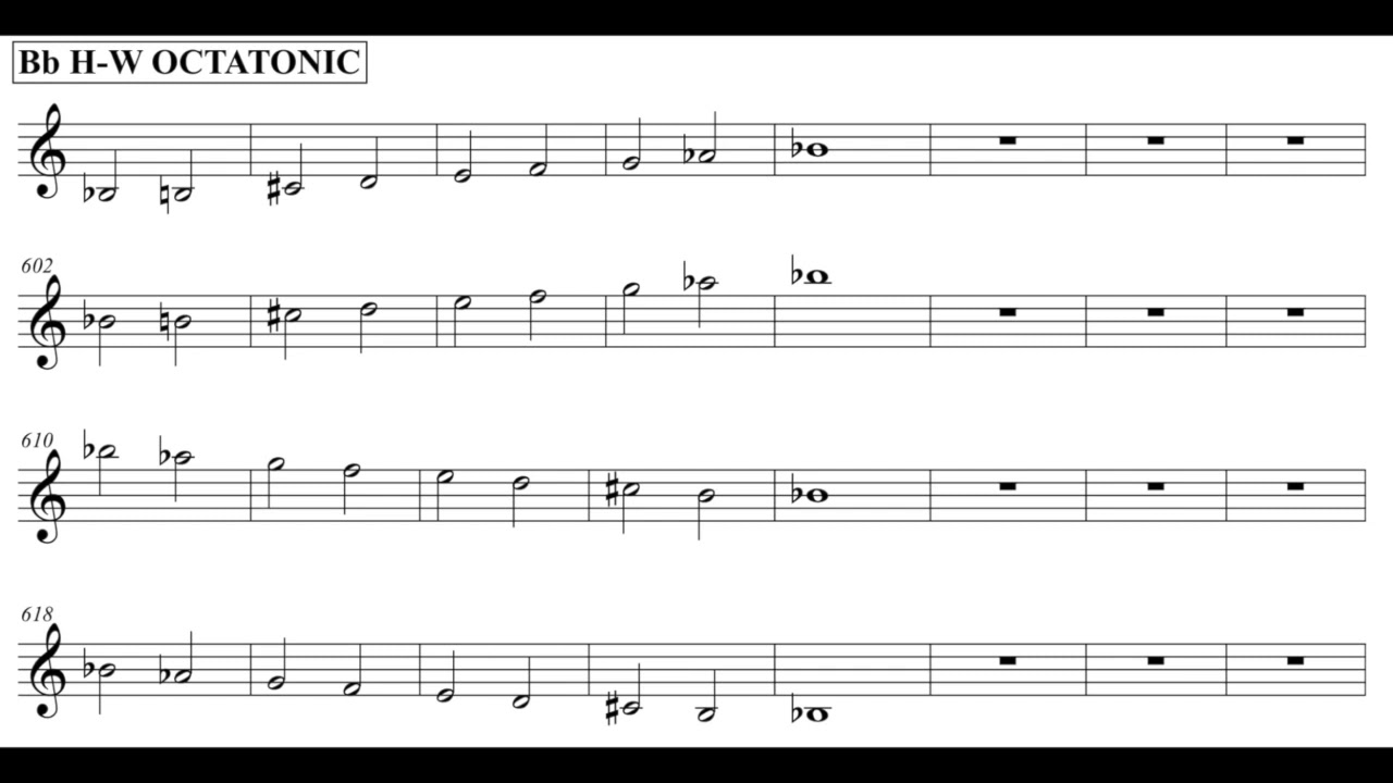 Bb HW Octatonic Scale Exercise Sheet