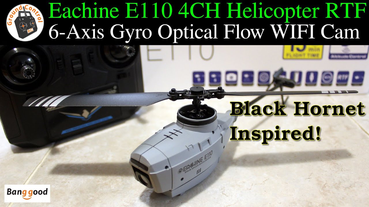 Military Black Hornet Inspired! Eachine E110 4CH Gyro Optical Flow WIFI Camera Micro Helicopter RTF