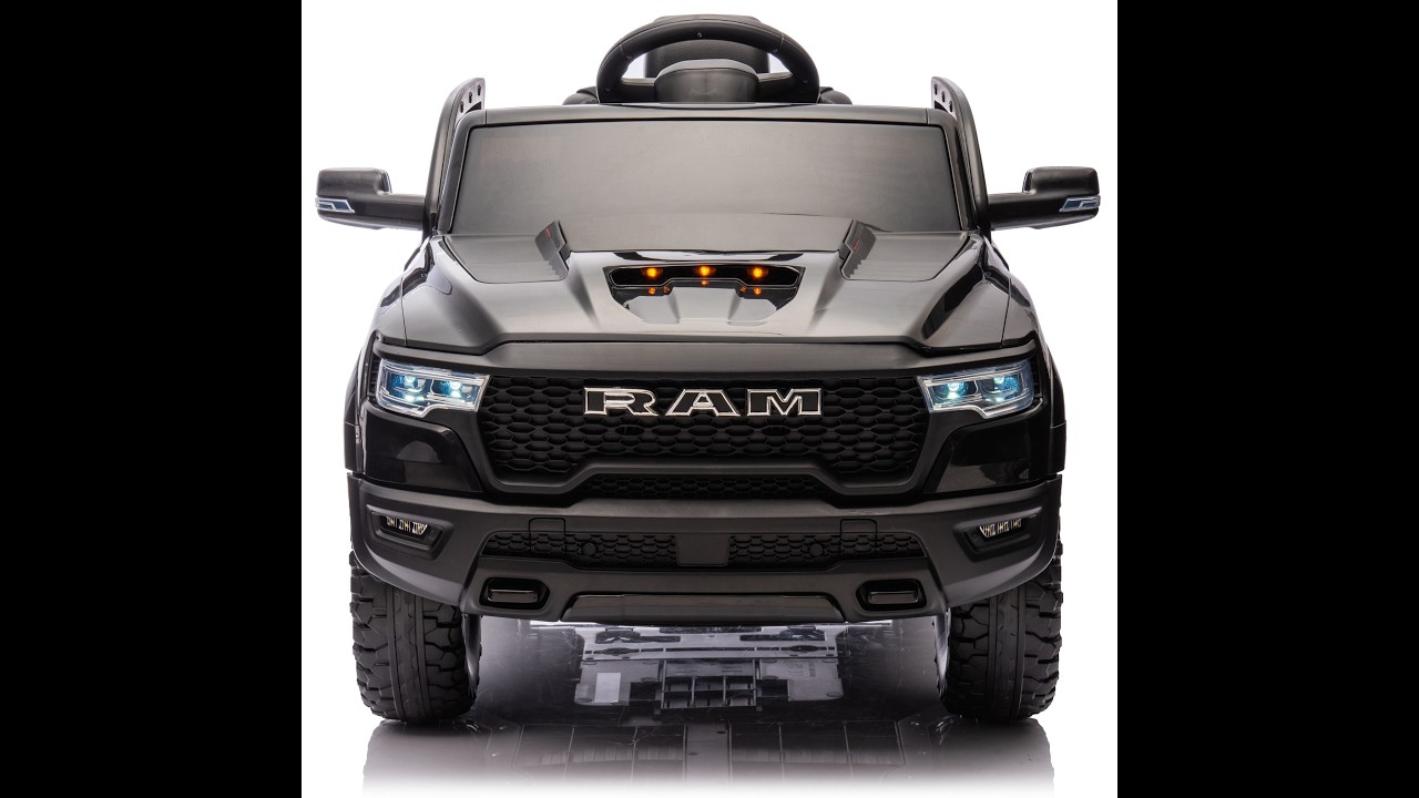 Електромобіль дитячий Dodge RAM 1500 RHO Super Truck ліцензія чорний (9954)