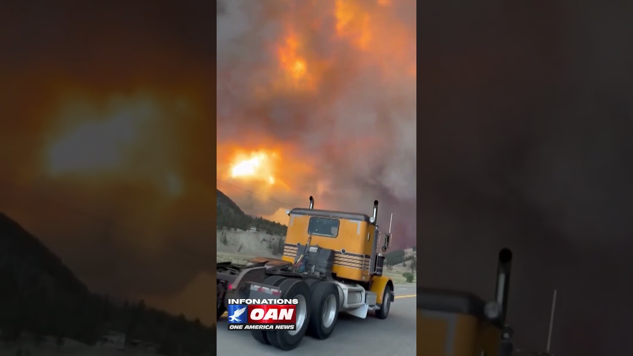 Footage shows orange skies in Canada's British Columbia, as wildfires rage throughout the country