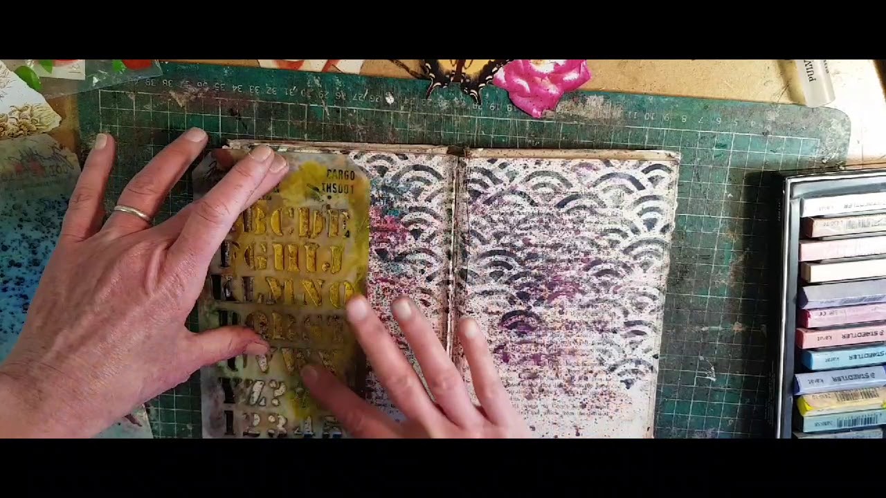 Stencil Work for Altered Books Part 2: Five Minute Book Arts
