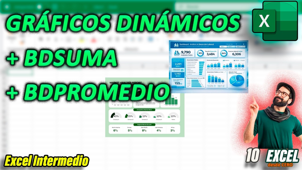 Excel Intermedio 02 | Aprende BDSUMA, BDPROMEDIO y GRÁFICOS  DINÁMICOS