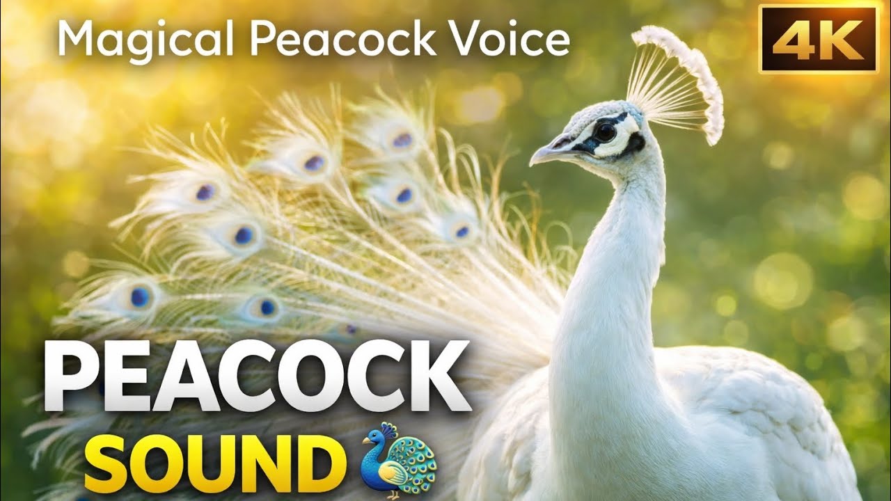 White Peacock Sound 🦚 | Relaxing Mor ki aawaz sunaye in Nature 4K safed mor  