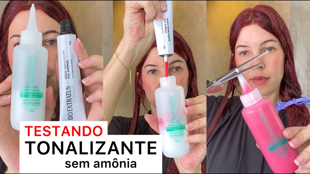 TONALIZANTE SEM AMÔNIA da BIO EXTRATUS no CABELO VERMELHO | Nathi Blog