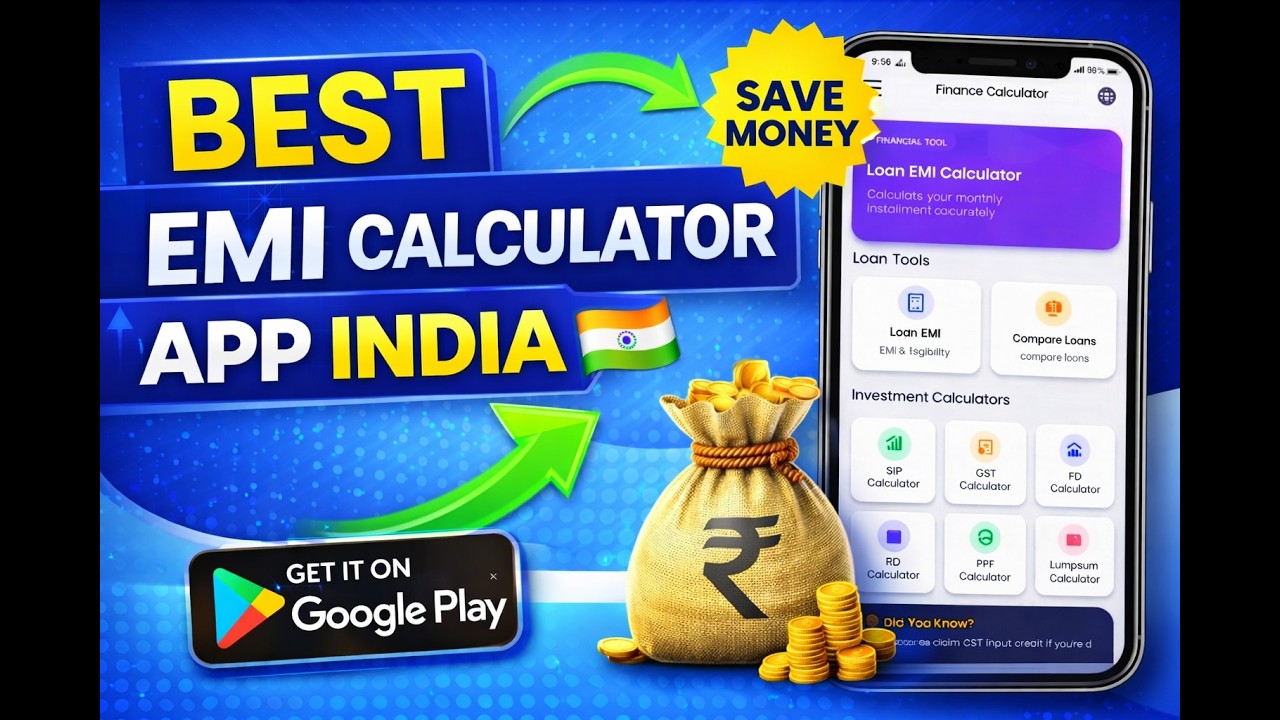 Best EMI Calculator App India 🇮🇳 | Loan, SIP, FD, GST Calculator