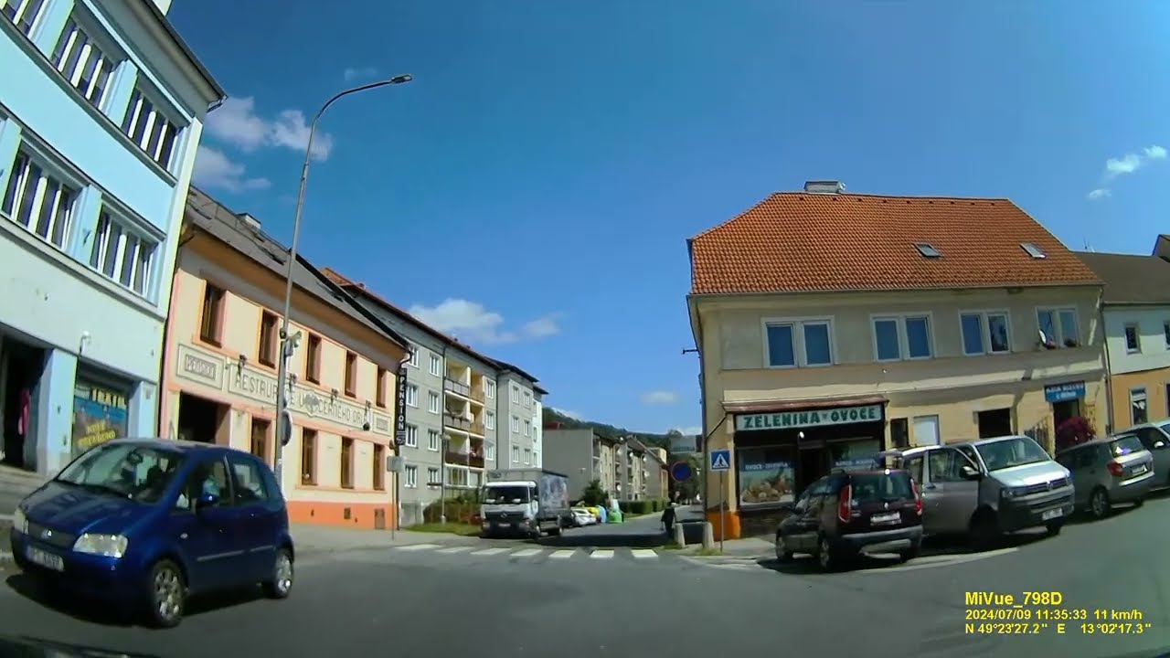 CZ: Kdyně (Neugedein). Plzeňský kraj. Rundfahrt durch die Stadtmitte. Juli 2024