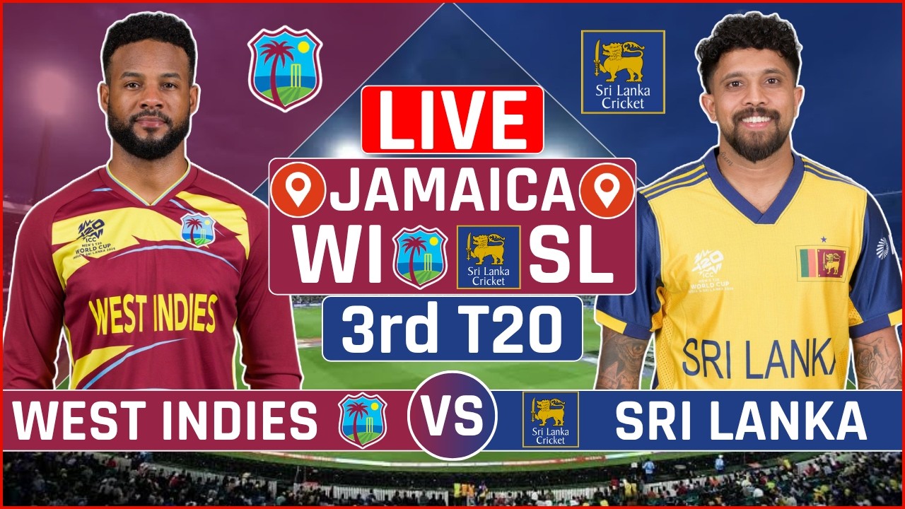 West Indies vs Sri Lanka 3rd T20 Live Score | WI vs SL 3rd T20 Live Audio Commentary