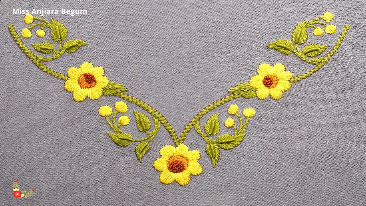 Very Easy Neck Designs Embroidery, Neck Designs Embroidery Simple, Neck Designs Tutorial-497