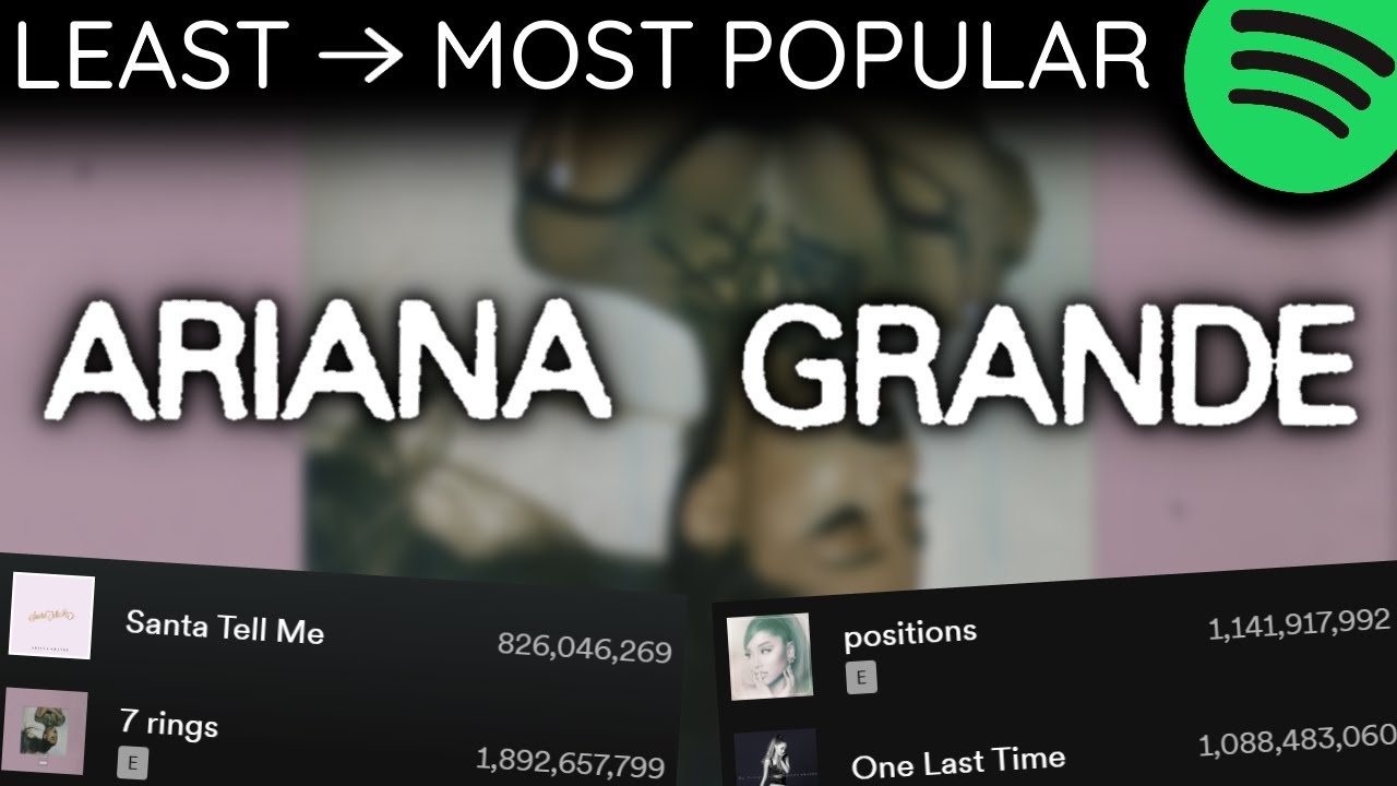 Every ARIANA GRANDE Song LEAST TO MOST PLAYED [2023]