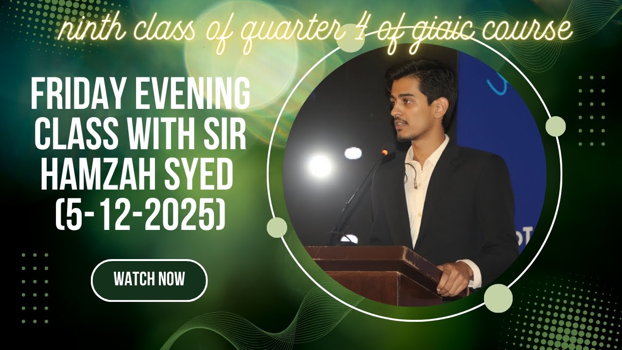 This Friday evening with sir Hamzah Syed 