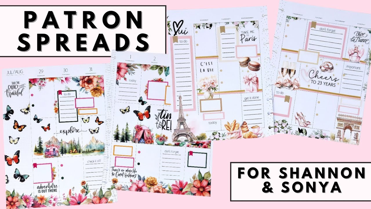 PLAN WITH ME | PATRON SPREADS FOR SHANNON & SONYA | THE HAPPY PLANNER