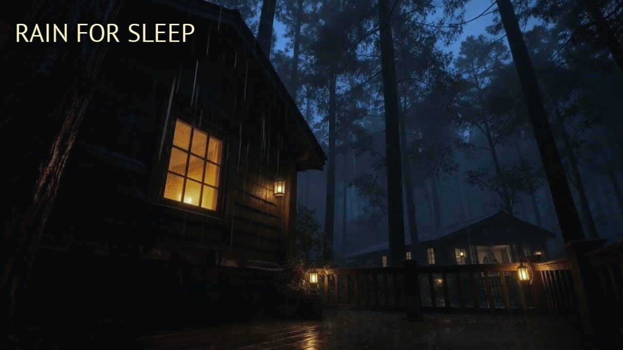 Rainy Night in a Cozy Cabin | Stress Relief Sounds,3 hours 