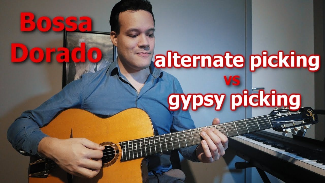 Bossa Dorado fast lick - alternate picking  vs. Stochelo Rosenberg's technique