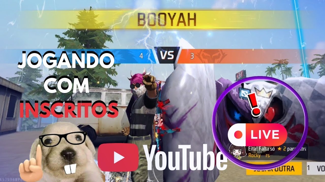 FREE FIRE AO VIVO - JOGANDO COM INSCRITO - APOSTADO FF AO VIVO