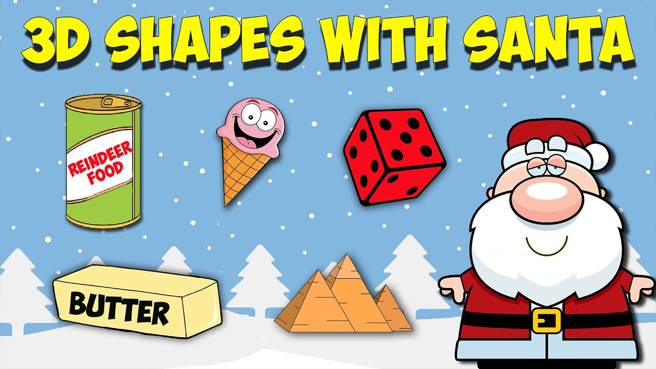 3D Shapes With Santa! Christmas Math!