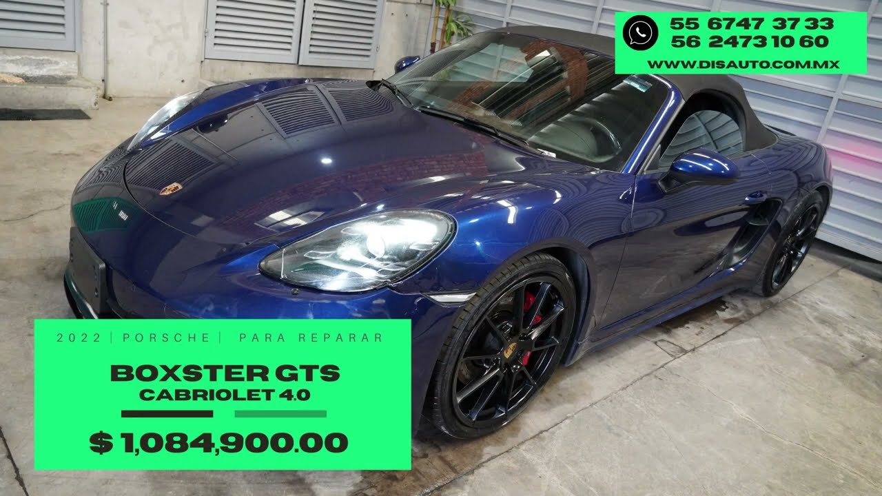 DISAUTO│2022 PORSCHE BOXSTER GTS 4.0 CABRIOLET CAMINANDO Y BOLSAS OK 19,000 KIL 400 HP RINES ALCANT