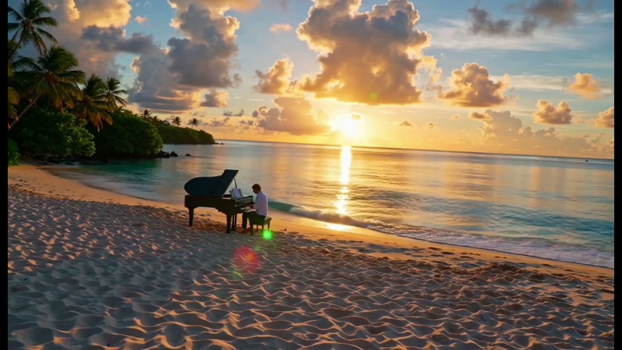 Sonido del Mar + Piano para Dormir Profundo, Meditar y Calmar el Estrés 🎹🌊