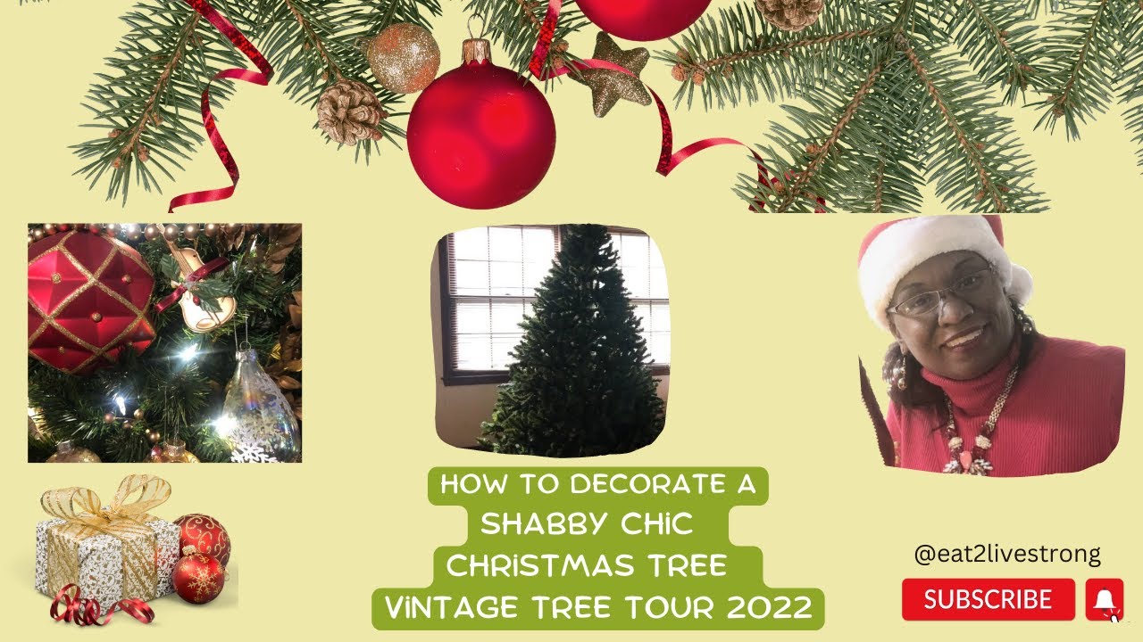 How To Decorate A Shabby Chic Christmas Tree | Vintage Tree Tour | #homedecor