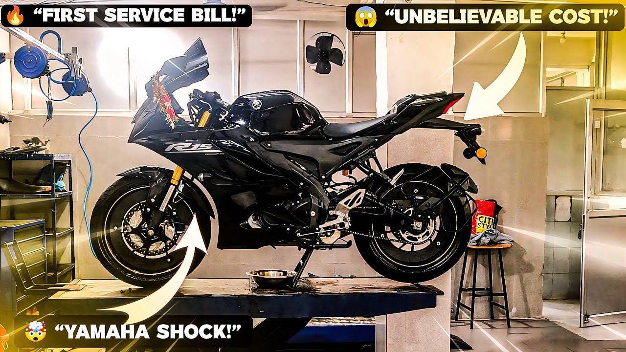 New R15 V4🔥 Black Edition🖤की पहली सर्विस का झटका 😱 इतना खर्चा आया!