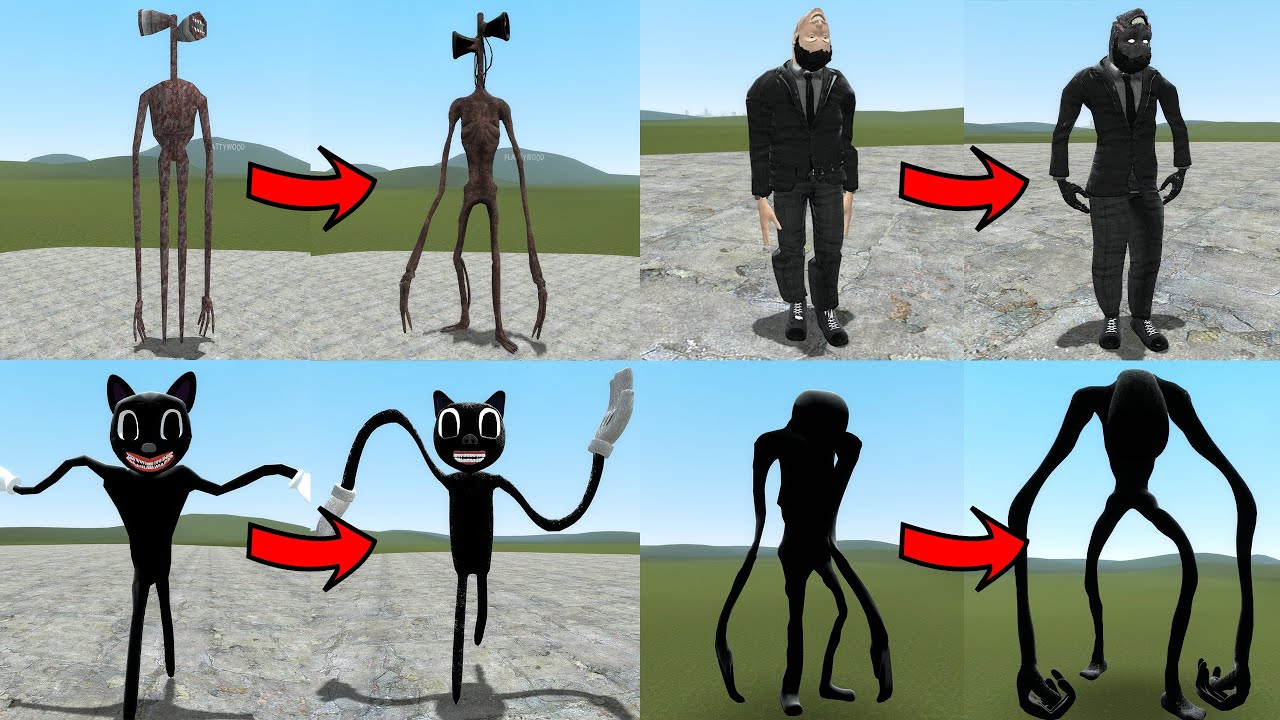 OLD VS NEW TREVOR HENDERSON CREATURES!! Garry's Mod [Siren Head Cartoon Cat and...]