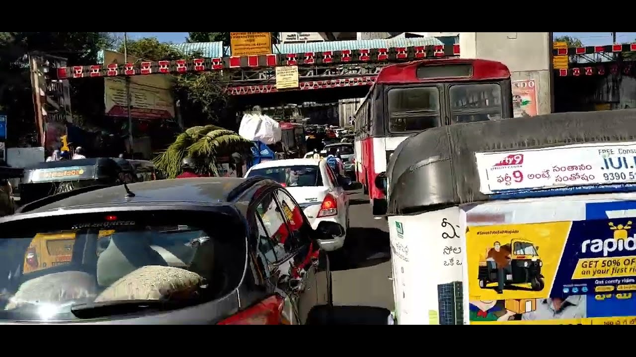 Sagar Ring Road too gowliguda bus station.  mahanagaram lo Mayadari traffic
